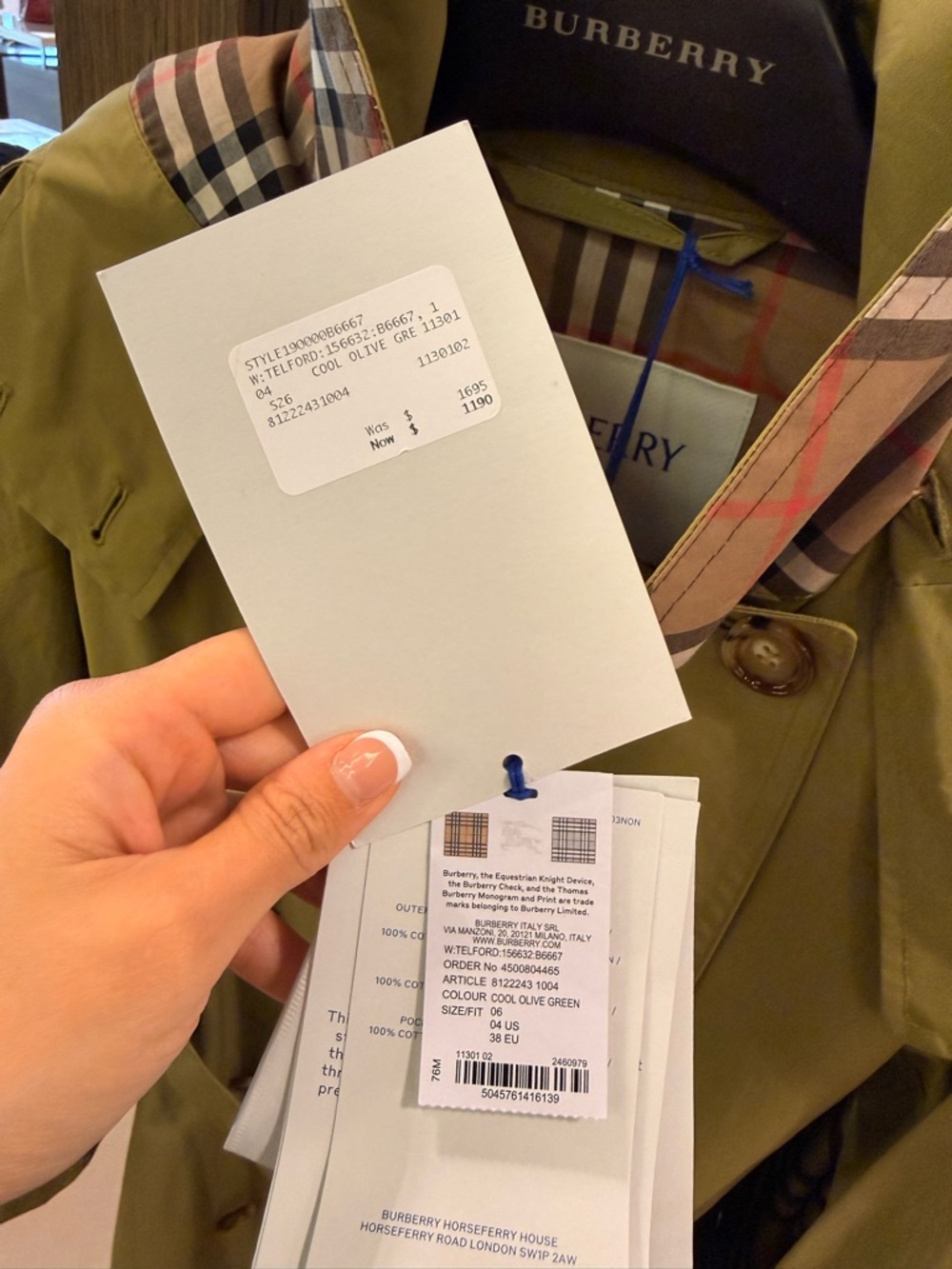 Burberry Telford Hooded Trench Coat Windbreaker‎ Women Cool Olive Green $1695 - Picture 6 of 9